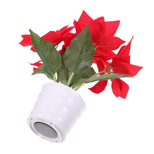 GALPADA Luces Navideñas Para Macetas De Color Rojo Decorativas Para Jardín Tecnología Solar Para Exteriores Como Iluminación De Simulación De Flores Macetas