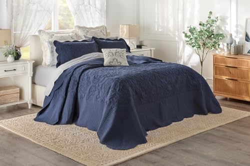 Image of BrylaneHome Amelia Bedspread - Full, Navy