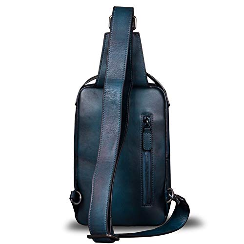 Ivtg Genuine Leather Sling Bag For Men Crossbody Casual Hiking Daypack Vintage Handmade Chest Shoulder Backpack #TOP2