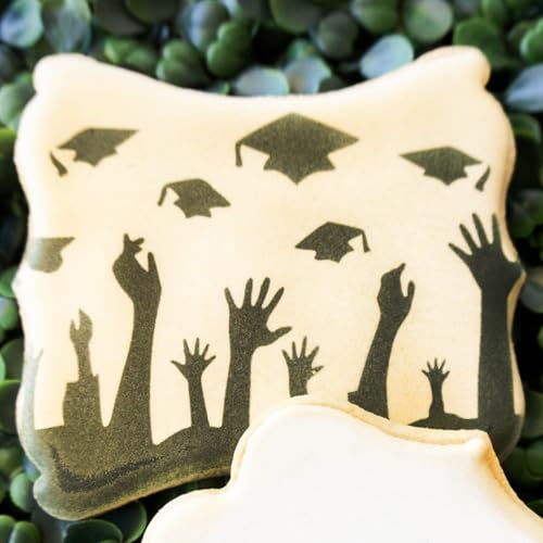 The Cookie Countess Throwing Grad Caps Stencil