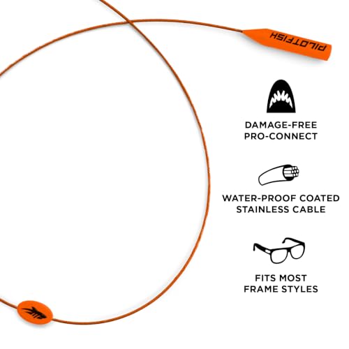 Image of Pilotfish Wire Sunglasses Strap, No-Tail Eyewear Retainer for Glasses, Secure Eyeglass Holder for Sports and Outdoors