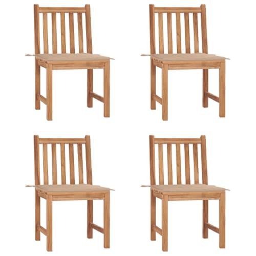 KCCKOM Patio Chairs 4 pcs with Cushions Solid Teak Wood, Outdoor Furniture, Outdoor Chairs