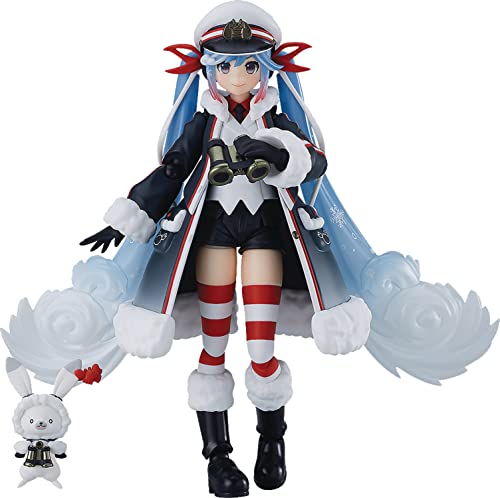 Max Factory Character Vocal Series 01: Hatsune Miku – Snow Miku (Grand Voyage Ver.) Figma Action Figure, Multicolor