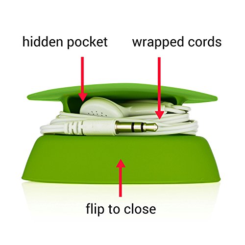 Budley - Tangle-Free Earphone/Earbud Case, Compact Storage System, Silicone (Lime, Set Of 1) #TOP1