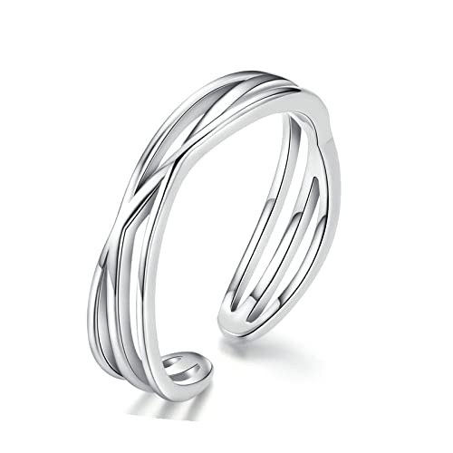 Bague vague géométrique torsadée anneau ouvert bijoux mariage femme
