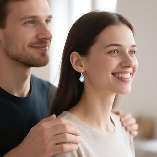 Cadeaux de Noël et Saint-Valentin boucles d'oreilles pierre de lune