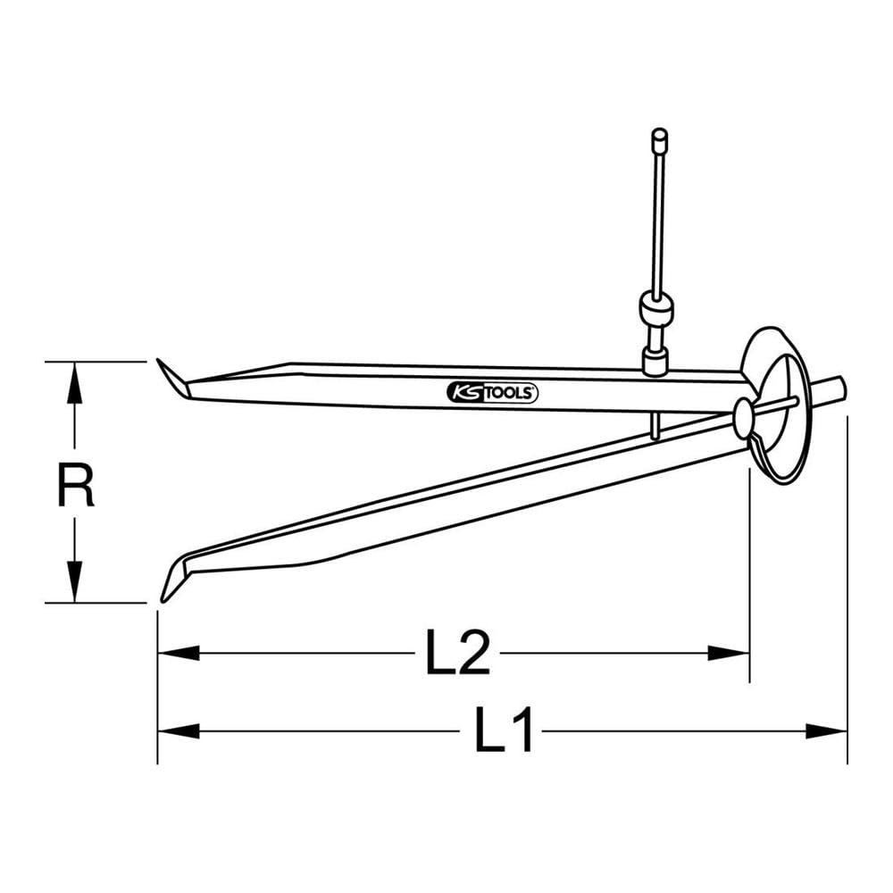 KS Tools 300.0424 Compasso per Interni di Precisione a Molla, 300 mm