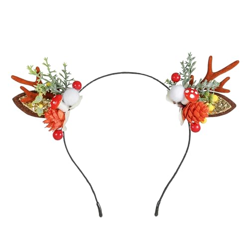 Iceleomen Christmas Headband Small Christmas Reindeer Antlers Hairpins Beauty Deer Headband Hair Accessory Headdress (ZJ14866)