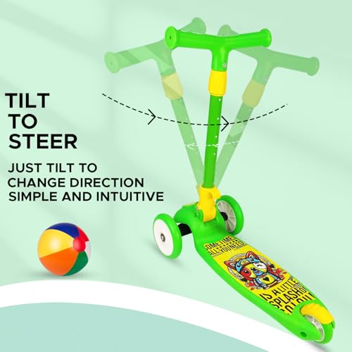 Image of NHR Smart Kick Scooter for Kids, 4 Adjustable Height Scooter, Foldable & Attractive PU Wheels with Rare Brakes for Kids Age Upto 2+ Years