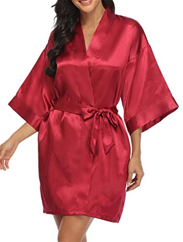 Image of Giova Women Bridal Robe for Bride and Bridesmaid Getting Ready Wedding Party Bathrobe
