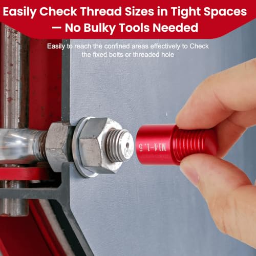 Image of Thread Checker, 74pcs Nut and Bolt Thread Checker, 39 Inch & 35 Metric Box Set Thread Gauge, Thread Checker Standard and Metric Suitable for Size Checker of Bolts or Nuts in Narrow Areas