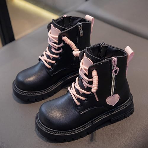 IWIHMIV Girls Winter Ankle Warm Boots Kid Comfortable Soft Sole Short Boots with Zipper Casual Non Slip Booties2