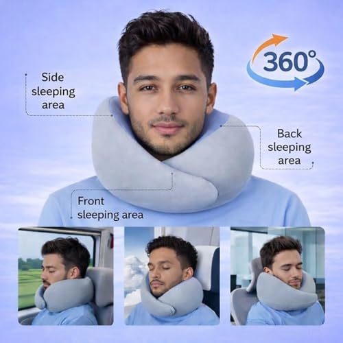 Almohada Espuma Viscoelástica Gris Semicircular Ajustable miniatura 4