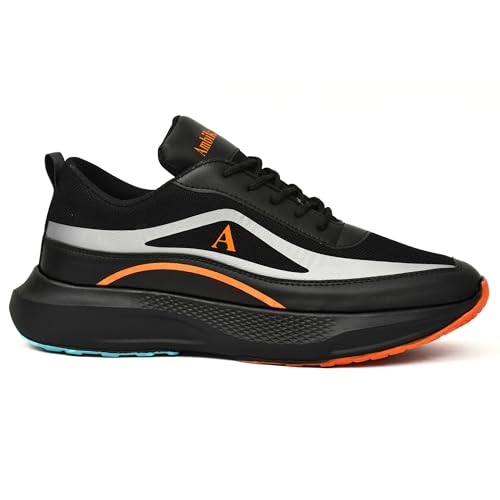 Image of Men's Lightweight White Running Shoes with Mesh Upper & Airmix Sole