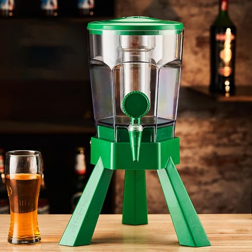 UrbanUp Dispensador de Cerveza Dispensador de Bebidas de Barril con Grifo, Torre de Cerveza de Sobremesa con Tubo de Congelación, Dispensadores de Bebidas para Fiestas(Green A)