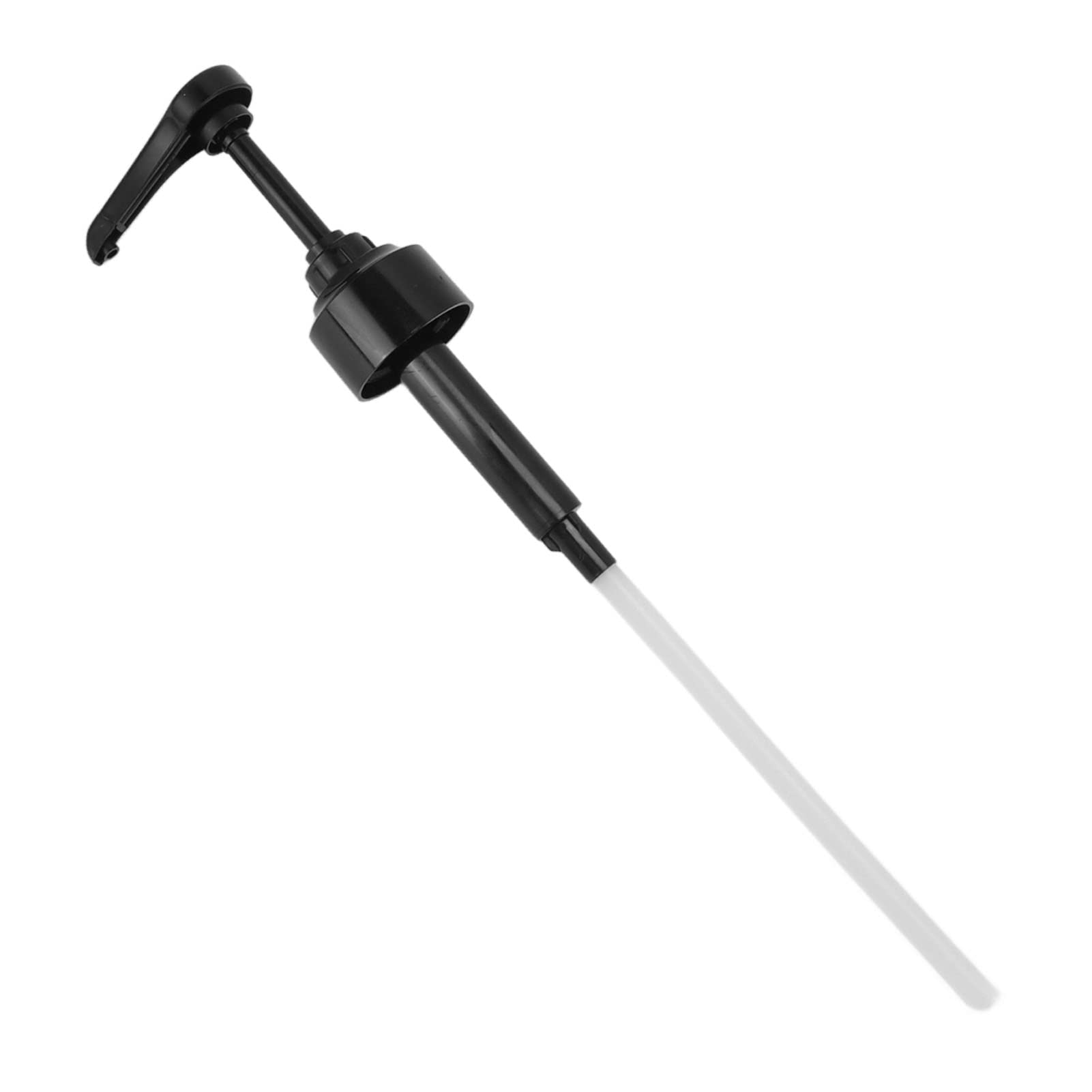SIXRUN Bomba Dispensadora de Jarabe de café Bomba Dispensadora de Jarabe ABS con Cabezal Medidor de 8 Ml Manguera Cortable Prensa con una Mano para Botellas 1883 Café Té Soda Cócteles (Black)