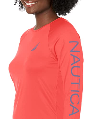 Image of Nautica Women's Long Sleeve Rashguard - Quick-Dry, UPF Protection, Swim Shirt, Pool, Beach, Hiking, Yoga, Volleyball