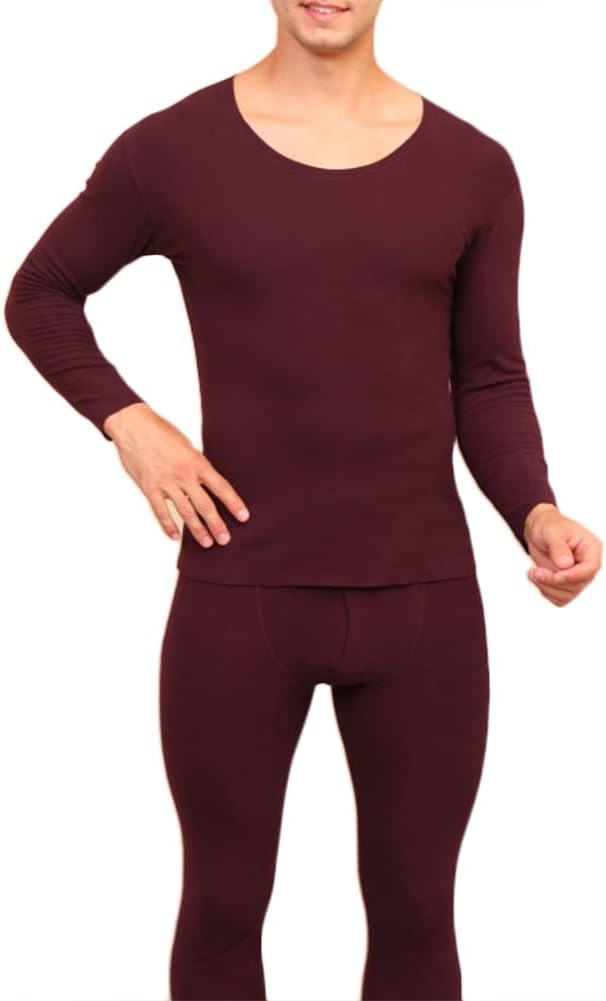 HSQSMWJ Mens Thermal Underwear Set Fleece Lined Base Layer Winter Hunting Gear Sport Top & Bottom Ultra Soft Long Johns