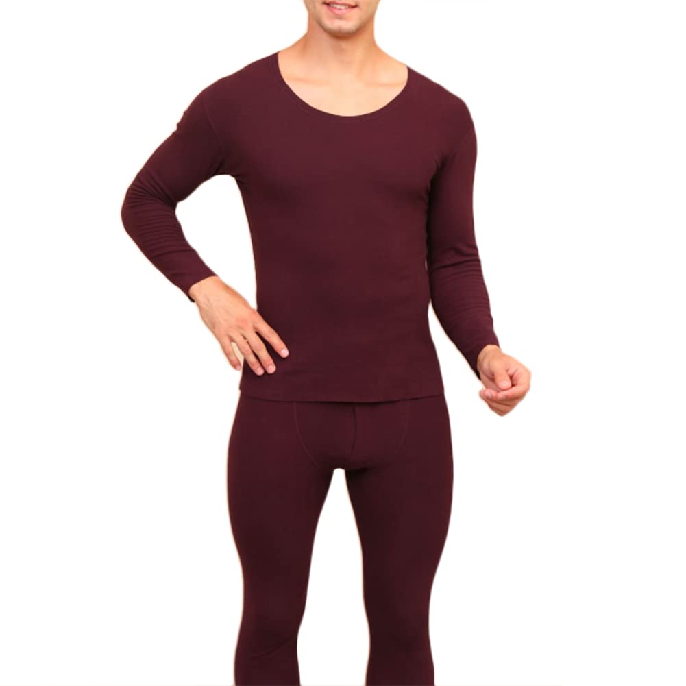 Men's Inner Fleece Thermal Underwear Set for Outdoors Hunting Running L-3XL