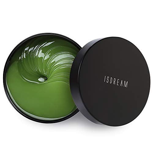 Isdream Green Alga Under Eye Mask for Eye Bag Removal Puffy Eyes Under Eye Bags Treatment Eye Pads Collagen Eye Gel Pads Dark Circles Under Eye Treatment Wrinkle Eye Patches with Hyaluronic Acid