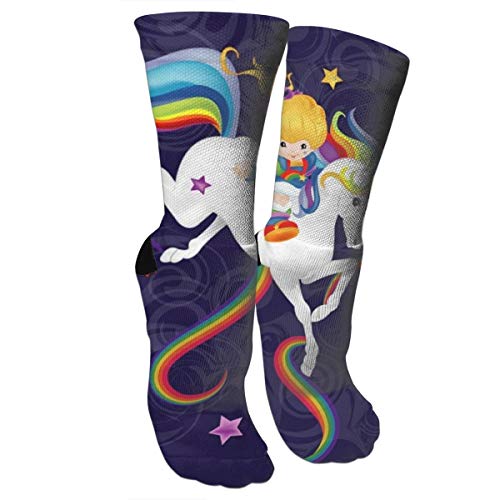 Rainbow Brite And Starlite Memories Compression Socks Unisex Printed Socks Crazy Patterned Fun Long Cotton Socks Over The Calf Tube