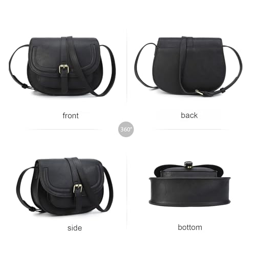 Image of AFKOMST Crossbody Bags for Women,Small Saddle Purse and Boho Cross Body Handbags,Vegan Leather