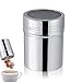 1Pc Agitador De Malla De Chocolate, Latas de polvo con malla para el café Capuchino Latté, Salero de cocina con tapa plumero de coctelera de azúcar en polvo de acero inoxidable para chocolate (M)