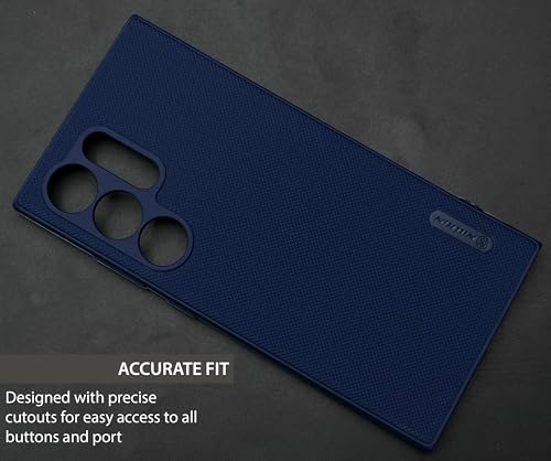 Image of NIUKIN Super Frosted Shield Pro Soft Back Case for Samsung Galaxy S24 Ultra | Shockproof Scratchproof Cover (Blue)