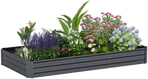 Outsunny Jardinière extérieure, carré Potager de Jardin rectangul...