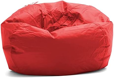 Big Joe Classic Bean Bag Chair, Red Smartmax, Durable Polyester Nylon Blend, 2 feet Round