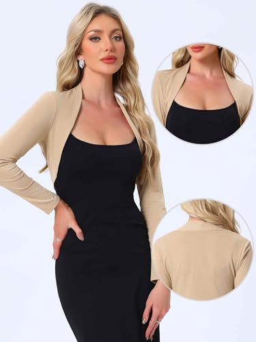 Image of Allegra K Elegant Shrugs for Women Long Sleeve Open Front Bolero Shrug