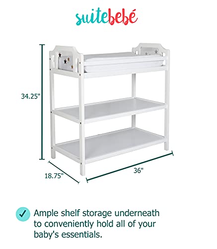 Image of Suite Bebe Celeste Changing Table Safety Rail Included, White