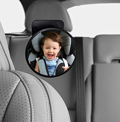 Mirror for baby large rear seat mirror 19 cm BabyView safety mirror for all cars perfect for baby seats and child seats for more safety in the car very easy assembly - Image 2