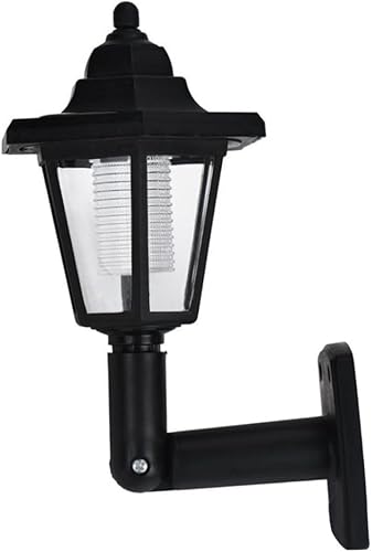 DOITOOL Aplique de pared solar de jardín al aire libre, aplique de pared solar negro para porche, luces de pared de jardín al aire libre, luces de