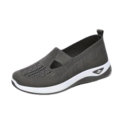 Orthowalkway Womens Shoes, Orthopedic Slip-On Lightweight Flat Soft Shoes, Comfortable Breathable Shoes