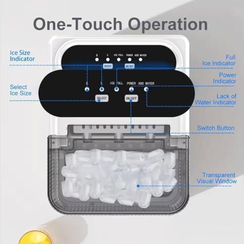 Machine à glaçons transparente portable compacte : mini fabrique de glace automatique LED - 6