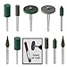 18pc Diamond-in-Rubber Emery Polishing Bit Set - Fits Dremel - Metal, Glass, Stone, Tile
