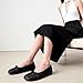 VBDB Tabi Black Comfortable Shoes for Women Wide Width Casual Shoes Split Toe Ballet Flats Light Weight Japanese Shoes Size 8.5