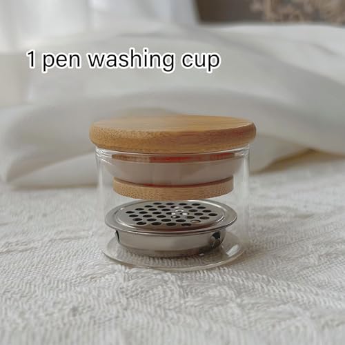 Tazón para limpieza de pinceles de uñas con separador de acero inoxidable miniatura 2