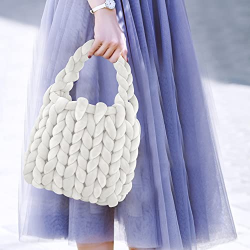 Chunky Yarn For Arm Knitting, Giant Soft Fleece Yarn Bulky Yarn For Throw Blanket Pillow For Weave Craft Crochet, Diy Sofa Bed Blanket Pillow Pet Bed And Bed Fence (White-(2.2Lbs)) #TOP6