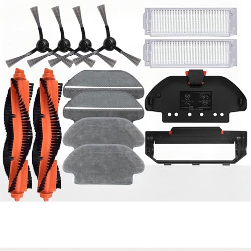 Tbrov Compatible con el Robot Aspirador Xiaomi S10, S12, T12, B106GL, Mop 2S, XMSTJQR2S, 3C B106CN Piezas de Repuesto: Cepillo Lateral Principal, Filtro HEPA, paño de fregona(14PCS)