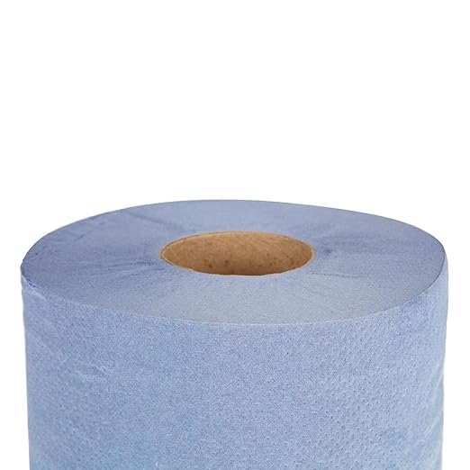 DSTOCK60 - Lot de 6 rouleaux à dévidage central - Bleu - 450 formats - Idéal pour une utilisation dans la restauration - Double épaisseur