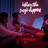 Where the Magic Happens Neon Signs Led Pink Word Light Up Signs For Wall USB Powered Letter Neon Light Signs Night Light For Bedroom Wedding Birthday Decor Girl Gift #5