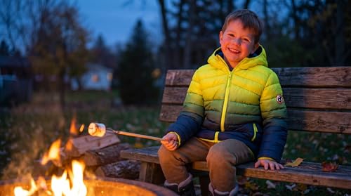 Image of Rokka&Rolla Boys' Reversible Lightweight Water-Resistant Puffer Jacket | Lightweight Breathable Reversible Puffer Makes A Hooded Winter Coat For Boys To Wear During Cold Weather Activity