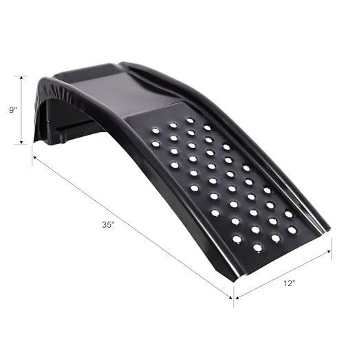 Rampas para automóvil de 8000 lb de capacidad, rampas pesadas de acero para mantenimiento de camiones, SUV y automóviles, cambio de aceite, 35 pulgadas de largo, paquete de 2, negro miniatura 7