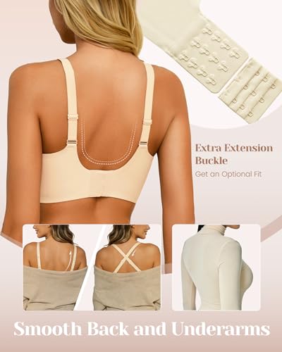 Image of Vinfact Plunge Jelly Bras for Women No Underwire Wireless Lift Full Coverage T Shirt Everyday Sleep Bra