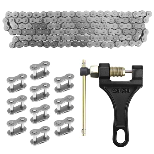 JOYYANGFANG 530 X-Ring 120 Links Drive Chain Universal Kit for 50/70/90/110/125/196/212cc Engines Fits SSR TaoTao Coolster Baja ATVs Mini Bikes Dirt Bikes Go-Karts and Includes Chain Breaker Tool