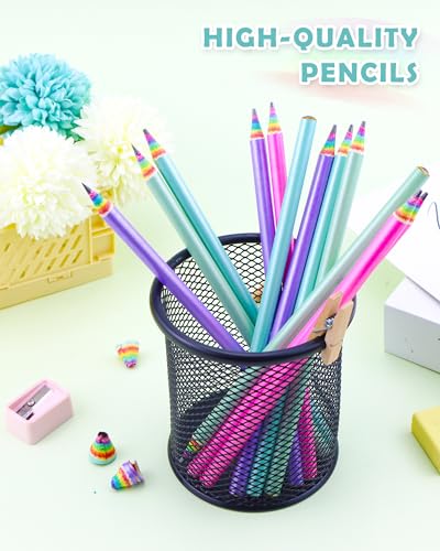 12 lápices de colores HB #2 ecológicos para dibujo miniatura 5