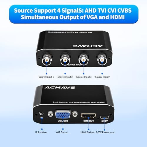 Conmutador de video de 4 canales BNC compatible con TVI CVI AHD para CCTV 2