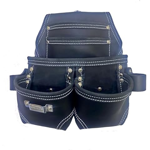 Zeluga 20-123 5 Pocket Heavy Duty Leather Tool Bag, Black Cover